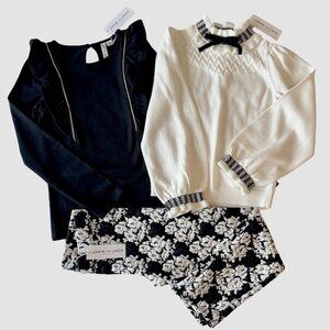 NWT Girls Janie & Jack Black & White Outfit